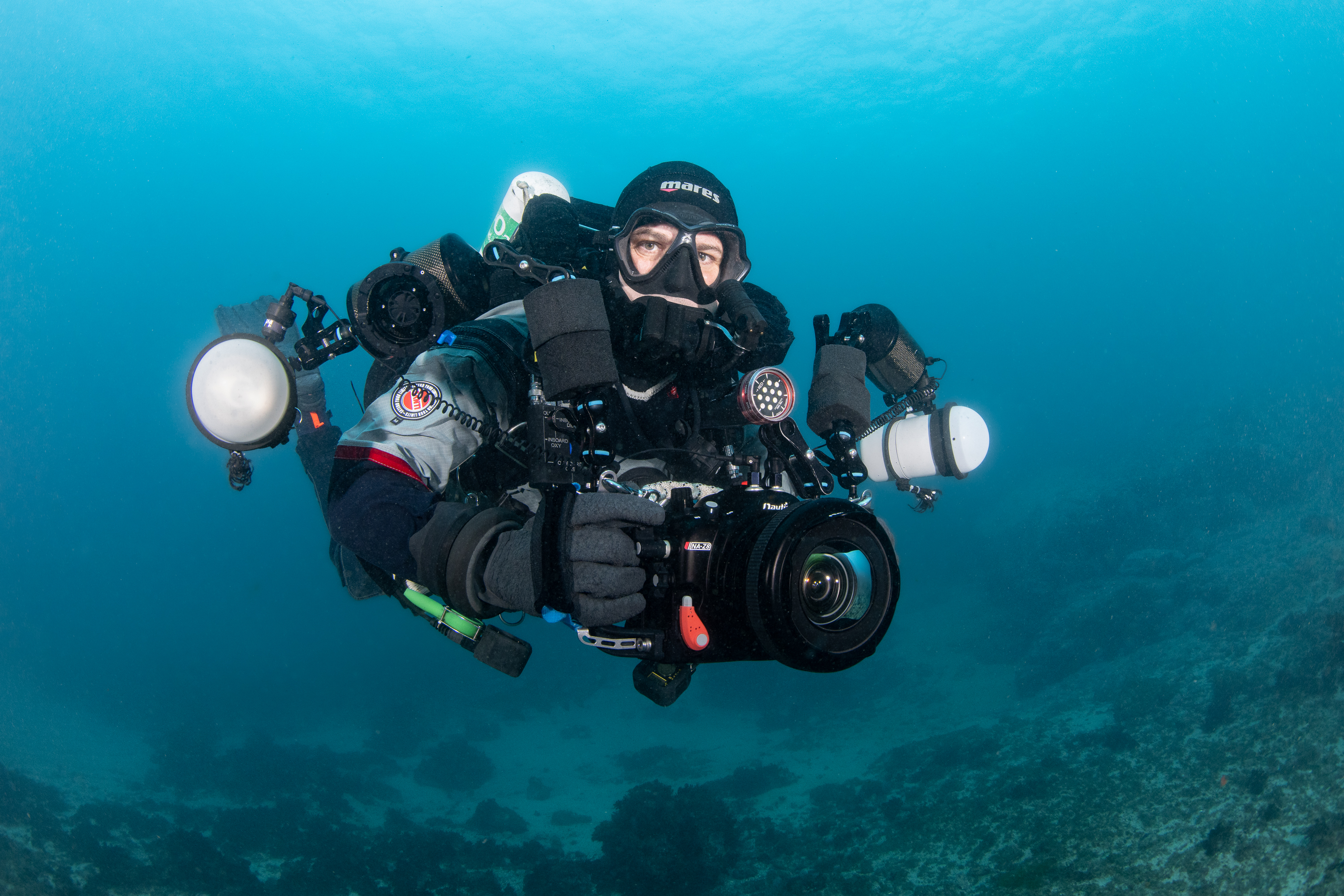 Rebreather diver and photographer