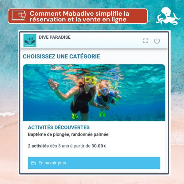 Vendez vos plongées sur Internet