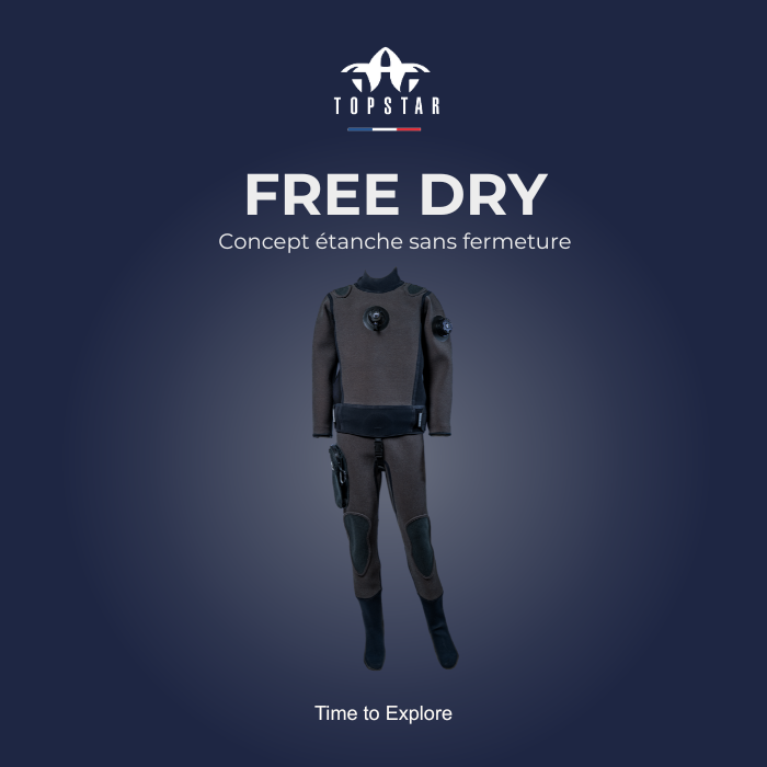 FREE DRY - Première combinaison étanche sans fermeture